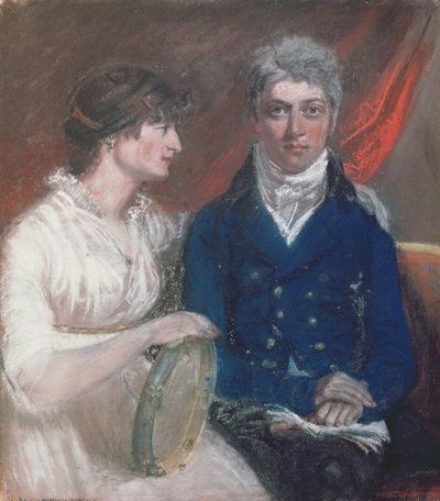 Portræt af Benjamin Thompson og hans kone af John Raphael Smith