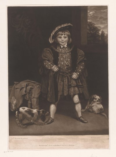 Portræt af John Crewe som et barn af John Raphael Smith