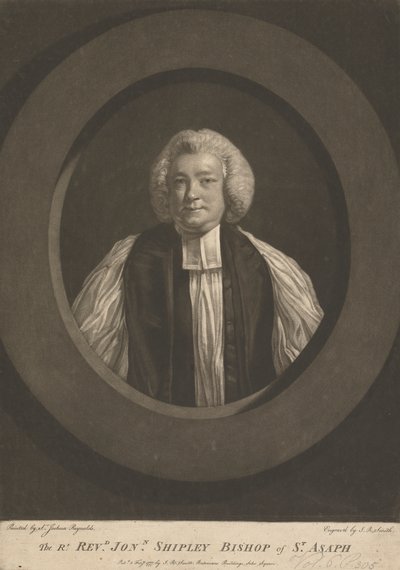 Pastor Jonathan Shipley, biskop af St. Asaph af John Raphael Smith