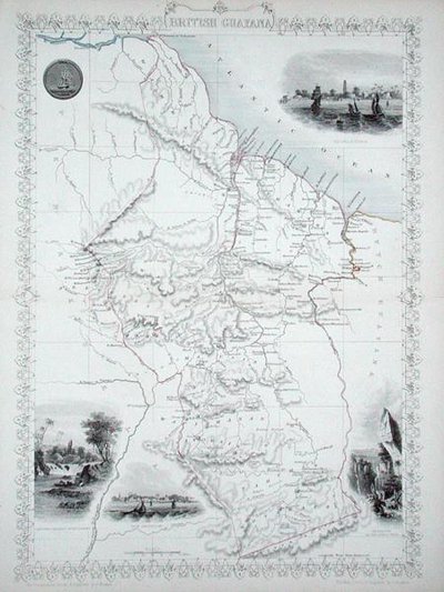 British Guyana, fra en serie af verdenskort udgivet af John Tallis & Co., New York og London af John Rapkin