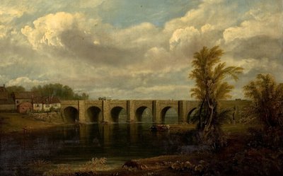 Old Trent Bridge, Nottingham, 1825 af John Rawson Walker