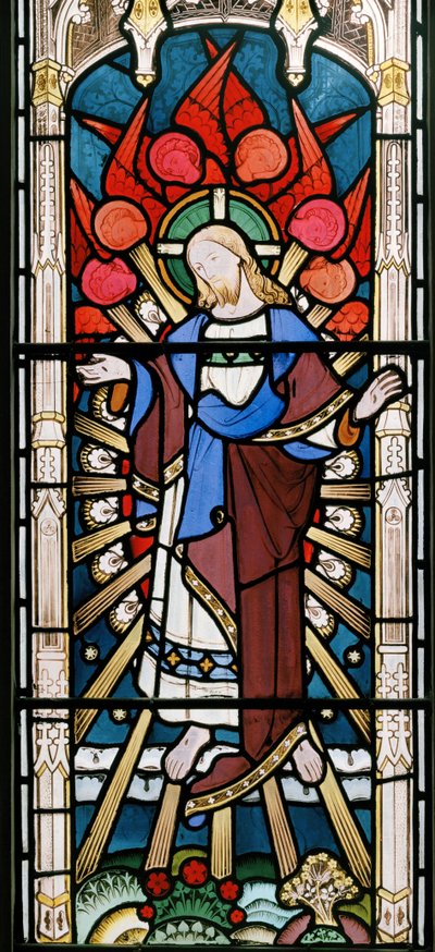 Christ and Seraphim, fra De vise og tåbelige jomfruer, 1862 (farvet glas) af John Richard Clayton