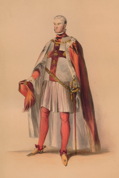 Gæst i kostume til dronning Victorias Bal Costumé, 12. maj 1842, 1843. af John Richard Coke Smyth