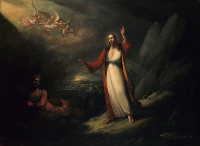 Kristus fristet af Djævelen, 1818. af John Ritto Penniman