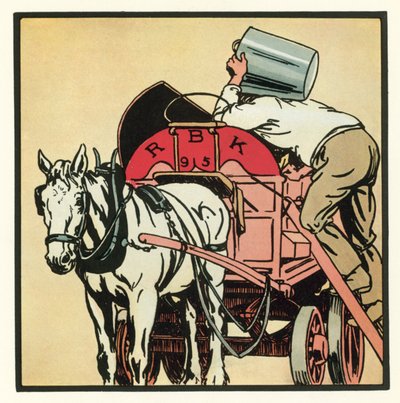 Kensington Rhymes: The Dustman (farve litho) af John Robert (after) Monsell