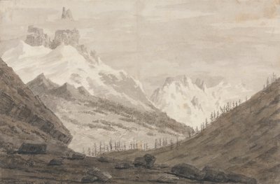 Mellem Chamonix og Martigny af John Robert Cozens