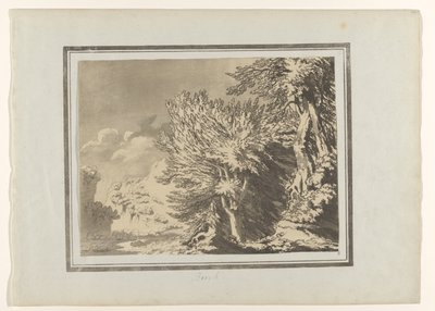 Beuk Bøg (titel på objekt) Verschillende soorten bomen (serietitel) Afgrænsninger af skovtræers generelle karakter, forgreninger og løv (serietitel) af John Robert Cozens