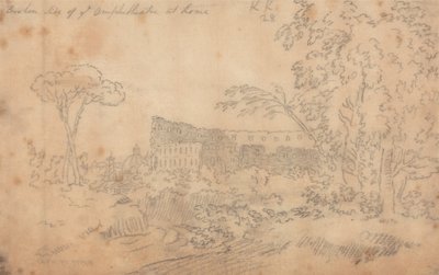 Ødelagt side af amfiteatret i Rom af John Robert Cozens