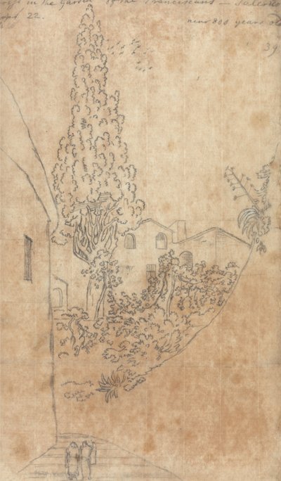Cypres i franciskanernes have i Salerno af John Robert Cozens