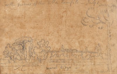 I haven ved Villa Pamphili, 1. juli af John Robert Cozens