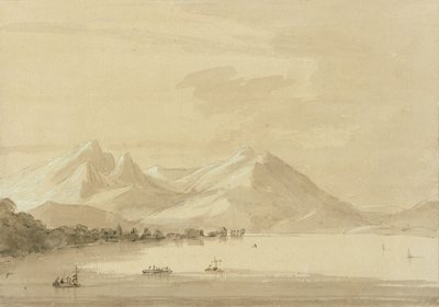 Comosøen (blyant og vask på papir) (par af 111238) af John Robert Cozens