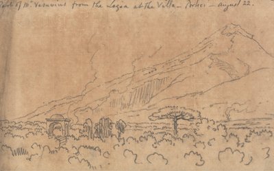 En del af Mt. Vesuv fra Loggiaen ved Villaen, Portici, 22. august af John Robert Cozens