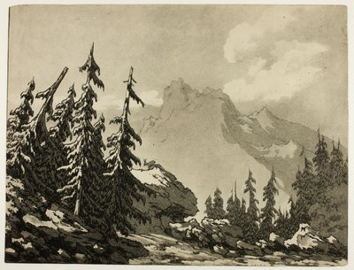 Fyrretræer i bjergene af John Robert Cozens