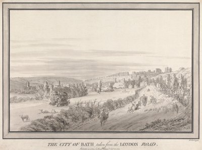 City of Bath taget fra London Road af John Robert Cozens