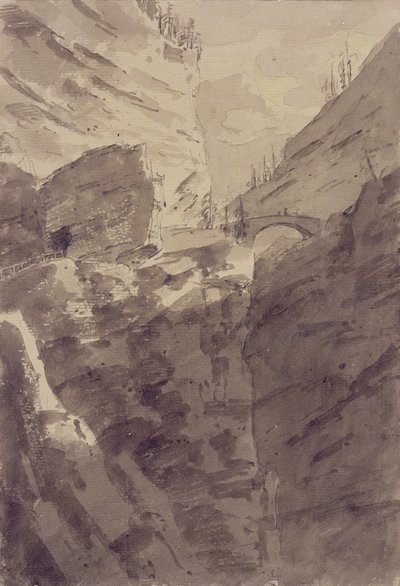 Via Mala i Grisons (pen og blæk og vask på papir) af John Robert Cozens