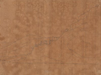 Villaer på en bjergskråning af John Robert Cozens