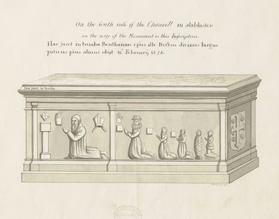 Eccleshall Church - Biskop Benthams grav: pen og vask tegning, nd [19. årh.] (tegning) af John Robert Fernyhough