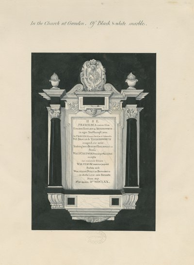 Ingestre - tavle til Frances (Hesilrige) Chetwynd: maleri og [1800-tallet] (maleri) af John Robert Fernyhough