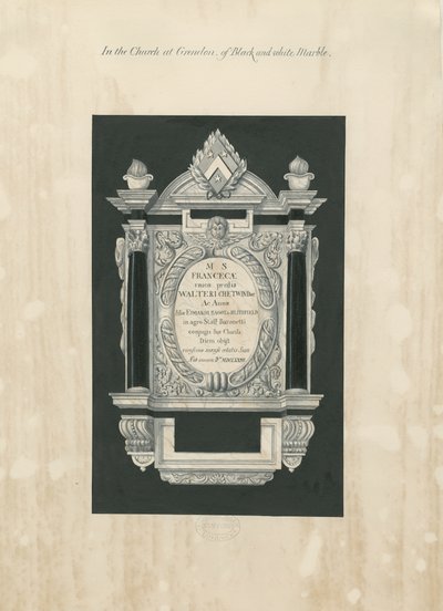 Ingestre Church - tavle til Frances Chetwynd: maleri og [1800-tallet] (maleri) af John Robert Fernyhough