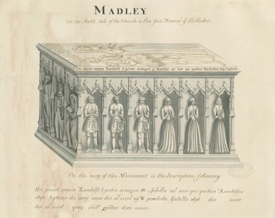 Madeley Church - Monument over Randolph Egerton: tegning med pen og blækvask, nd [1800-tallet] (tegning) af John Robert Fernyhough