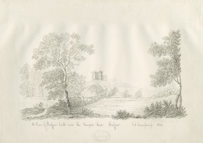 Stafford Castle - Near the Newport Road: pen- og blæktegning af John Robert Fernyhough