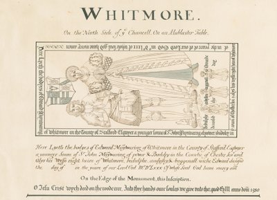 Whitmore Church - Mindesmærke for Edward Mainwaring: pen- og blæktegning, nd [19. århundrede] (tegning) af John Robert Fernyhough
