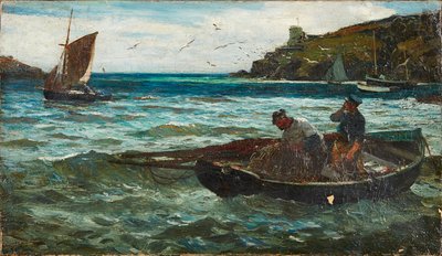 Fisherfolk (olie på lærred) af John Robertson Reid