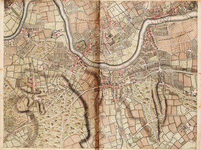 Kort over Barnes, Battersea, Putney og Wandsworth af John Rocque