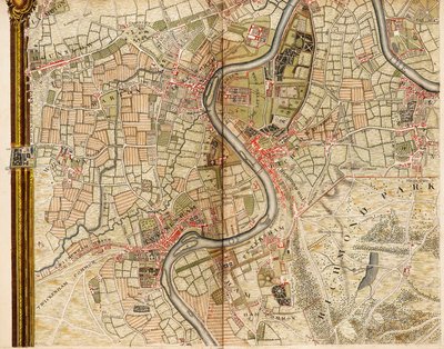 Kort over Hounslow, Twickenham og Richmond af John Rocque