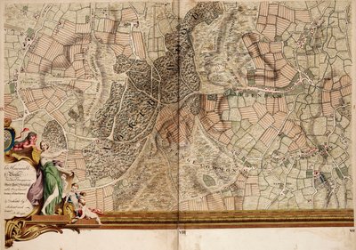 Kort over Streatham, Croydon og Sydenham af John Rocque