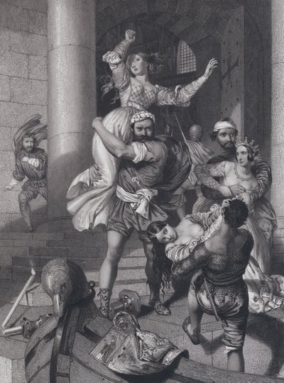 Bortførelse af de venetianske brude (gravering) af John Rogers (after) Herbert