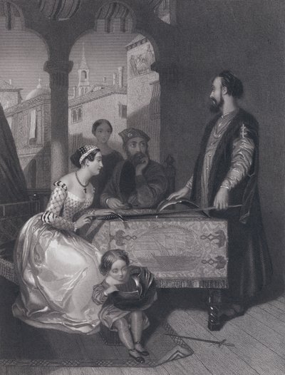Gentile Bellini og efterkommerne af den store Enrico Dandolo (gravering) af John Rogers (after) Herbert