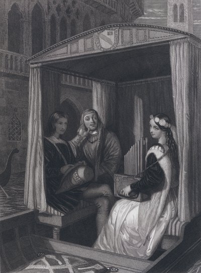 Lady Viola og hendes undervisere (gravering) af John Rogers (after) Herbert