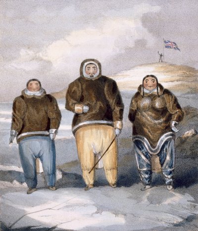 Kawalua, Tiagashu og Adlurak, 1835 af John Ross