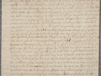 Et brev fra John Row, en elev ved St. Andrews, til sin onkel, 1691 af John Row