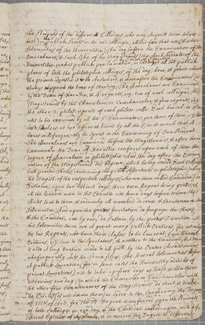 Et brev fra John Row, en elev ved St. Andrews, til sin onkel, 1691 af John Row