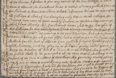 Et brev fra John Row, en elev ved St. Andrews, til sin onkel, 1691 af John Row