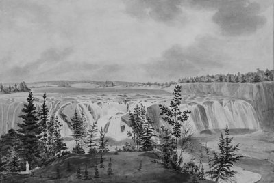 Cohoes Falls på Mohawk River, New York, . af John Rubens Smith
