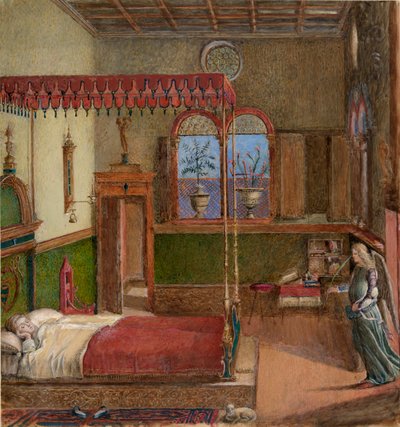 Tegning af Carpaccios drøm om Saint Ursula, 1876 af John Ruskin