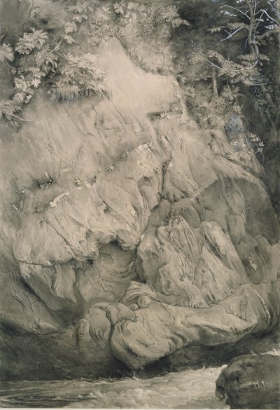 Studie af Gneiss Rock, Glenfinlas, juli 1853-februar 1854 af John Ruskin