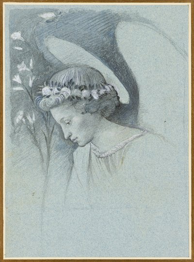 Studie af englen Gabriels hoved i Filippo Lippis 