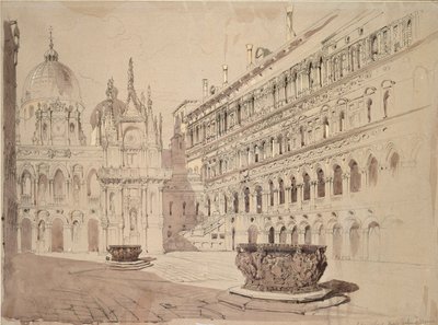 Hertugpaladsets domstol, Venedig, maj 1841 af John Ruskin