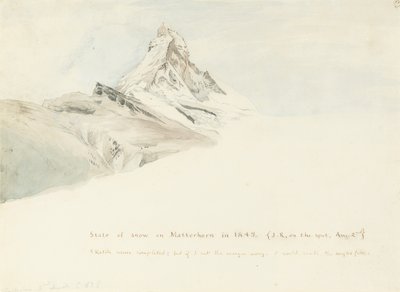 Matterhorn, Schweiz, fra nordøst, 1849 af John Ruskin