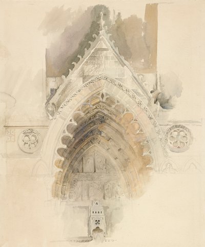 Den nordlige bue ved den vestlige indgang til Amiens-katedralen, 17.-18. maj eller 23. september 1856 af John Ruskin