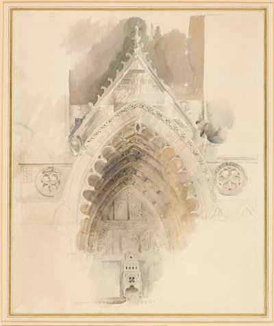 Den nordlige bue ved den vestlige indgang til Amiens-katedralen, 17. - 18. maj eller 23. september 1856. af John Ruskin