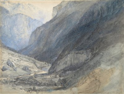 Lauterbrunnen-dalen, Schweiz, ca. 1866. af John Ruskin