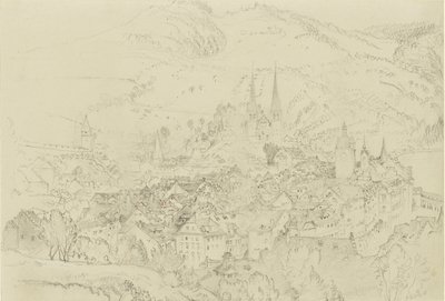 Udsigt over Luzern fra oven, oktober - december 1861. af John Ruskin