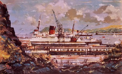 Scenen fra Fishguards havn af John S. Smith