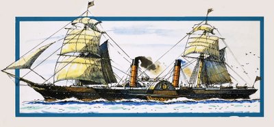 Den britiske hjuldamper Persia af John S. Smith