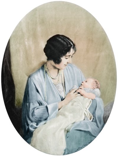 Dronning Elizabeth med prinsesse Elizabeth i 1926, 1937. af John Saint Helier Lander